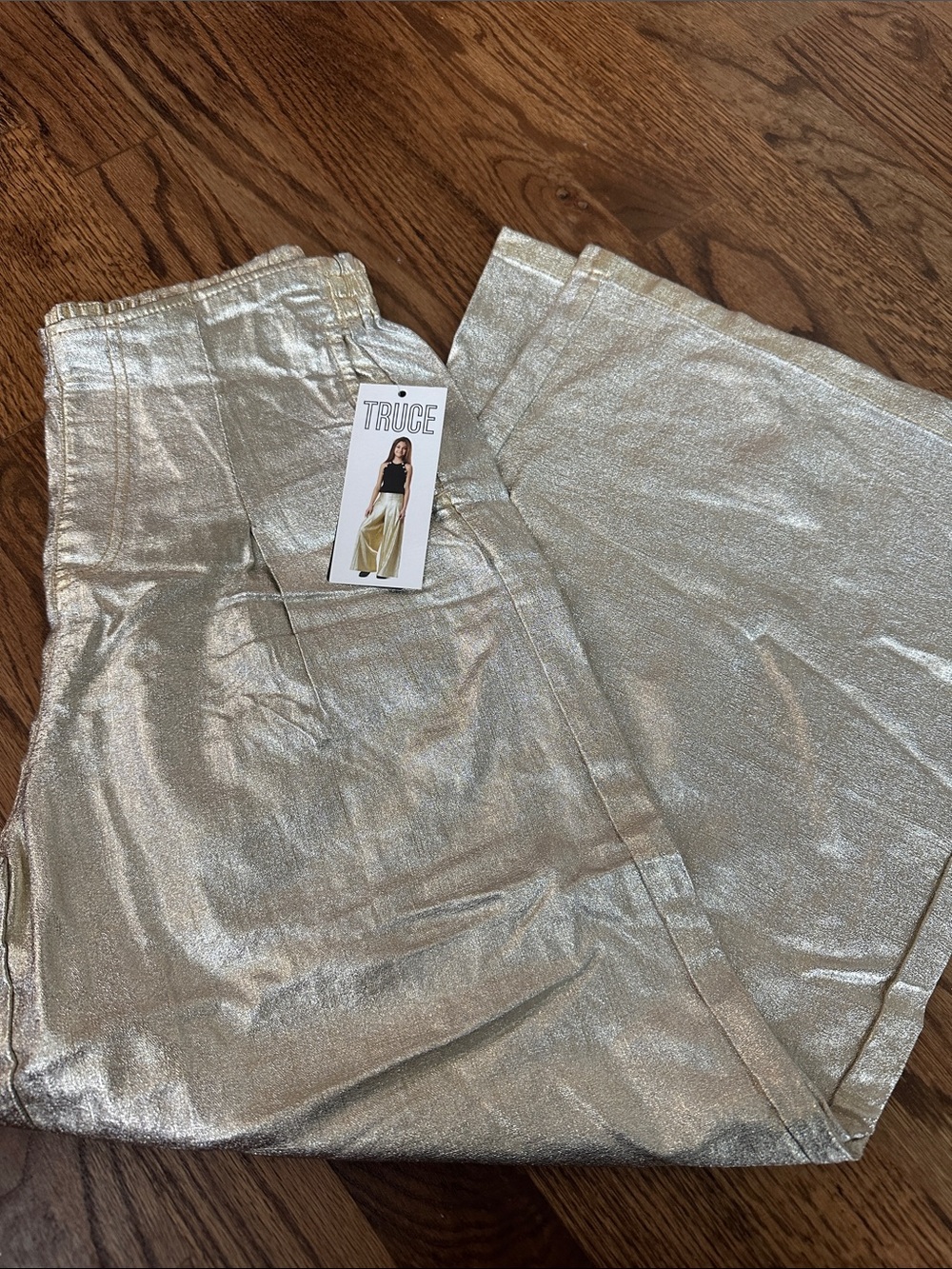 Truce Kids Silver Metallic Formal Pants - Girls